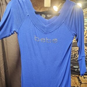 BEBE BLUE SHIRT SIZE L